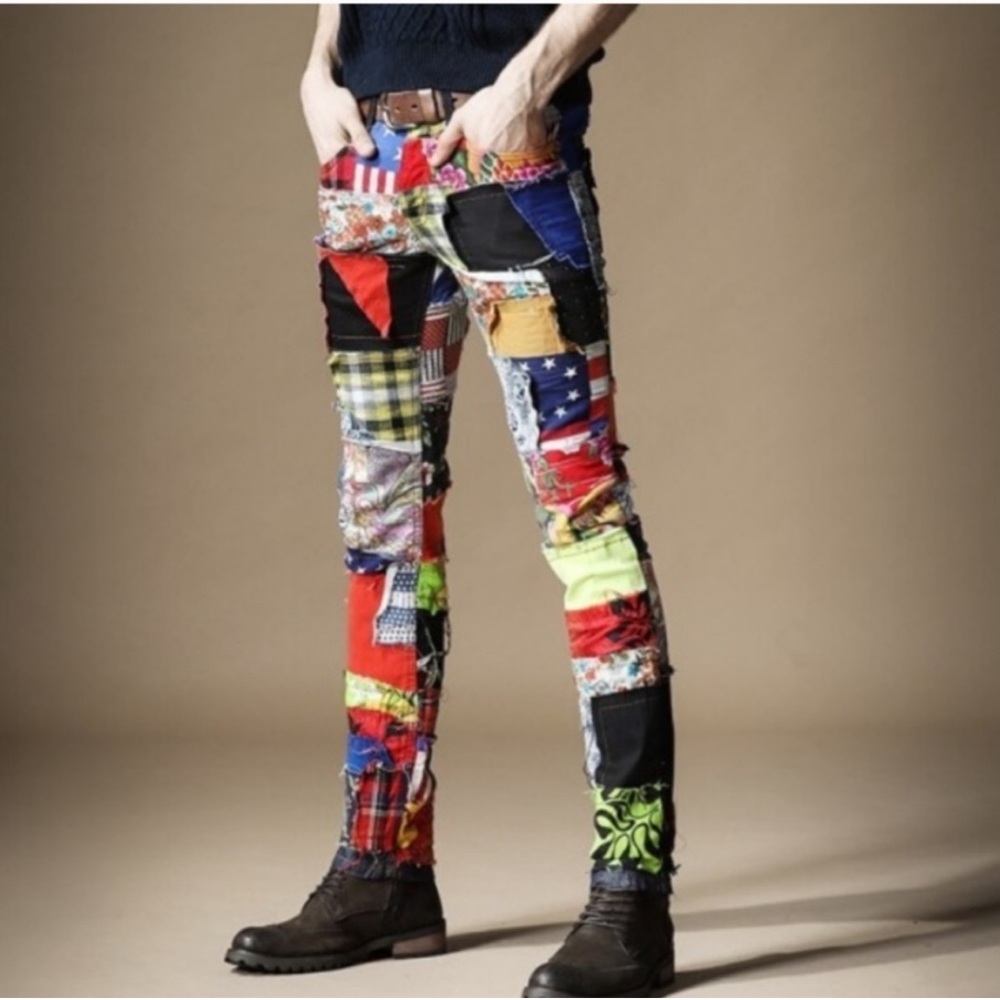 BiePa 1971 Patchwork Chaos Jeans Y2K‎ Japanese Streetwear Punk Avant Garde 34